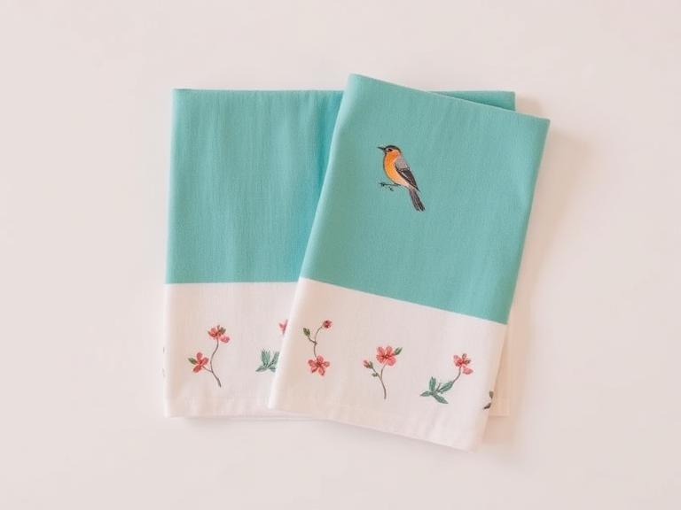 Bird Blossom Kitchen Towels